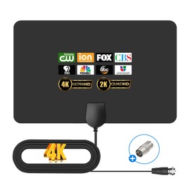 TV Antenna Indoor, 2025 Digital TV Antenna for Local Channels, HDTV Antennas for Smart/Old TV Indoor with 12 FT Cable 360° Reception 4K 1080p 0323