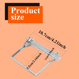 WINUERK 10PCS Trailer Coupler Pin, 3/8x4in Towing Hitch Pin, Heavy Duty Wire Lock Pin Secure PTO Shaft Locking Pin, Car Accessories Universal for Trailers, RVs, Boats, Farm Equipment