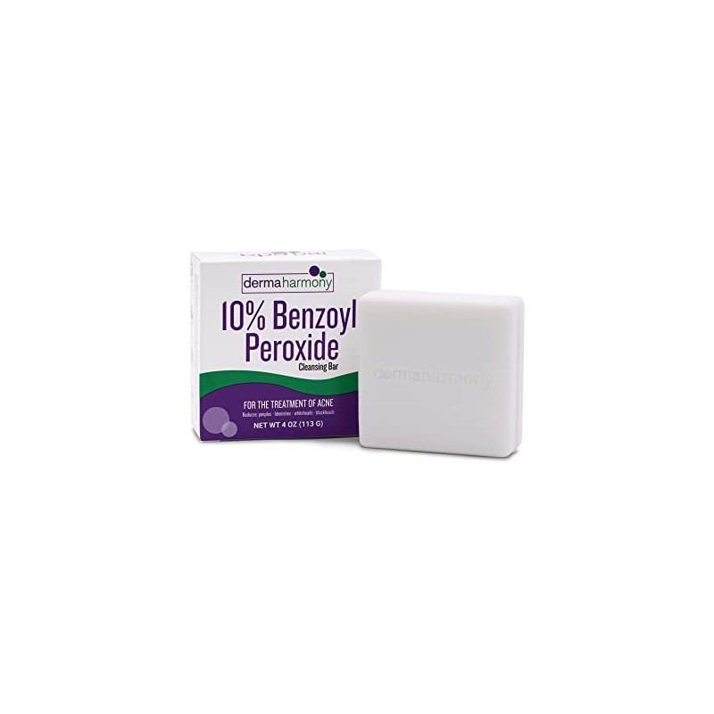 Dermaharmony 10% Benzoyl Peroxide Cleansing Bar for acne (4 oz)