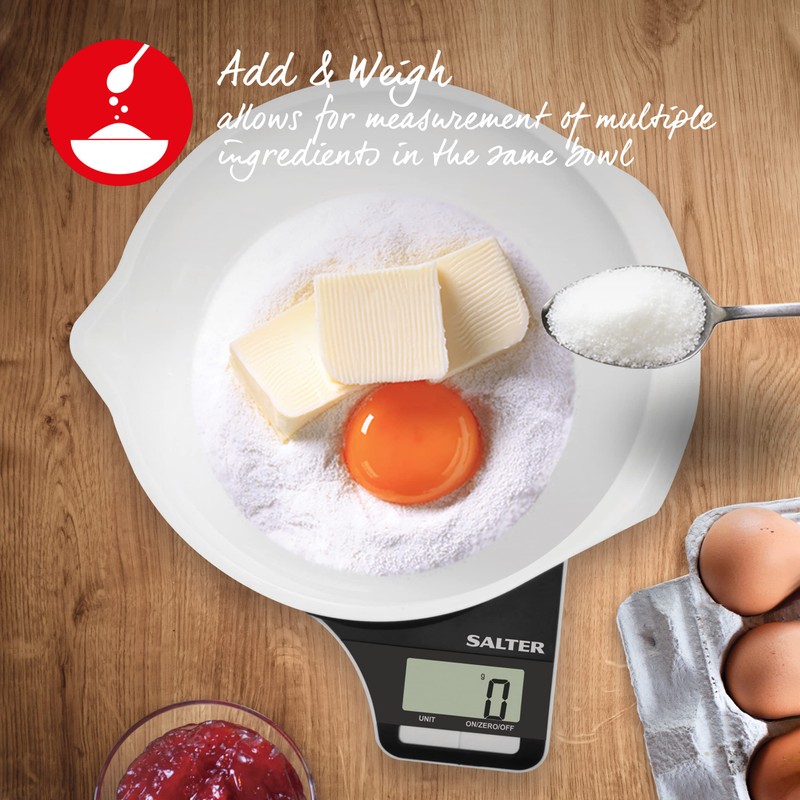 Salter 1089 BKWHDR Measuring Jug Electronic Kitchen Scale, Food/Baking Scale,