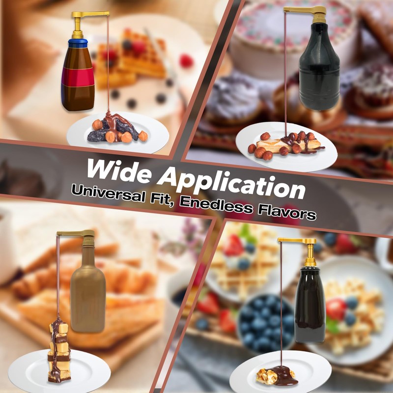 2-Pack Gold Sauce Pump Dispenser for 64 oz Bottles -