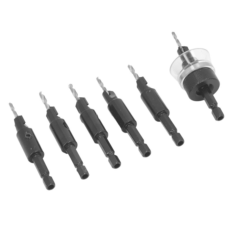 6pcs Countersink Drill Bit Set 82 Degree Chamfer 1/4 Inch