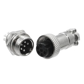 WITTKOWARE M13 Metal Connectors Pair Coupling/Flushing Plug Screw Solder Connection Strain Relief 5A 6 Pin Ideal for Low Voltage or Audio/Video Connections
