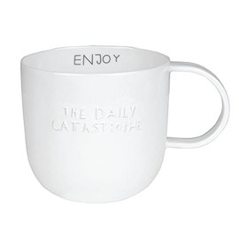 Räder Bonjour Porcelain Mug - Enjoy the Daily Catastrophe - 10 fluid ounces