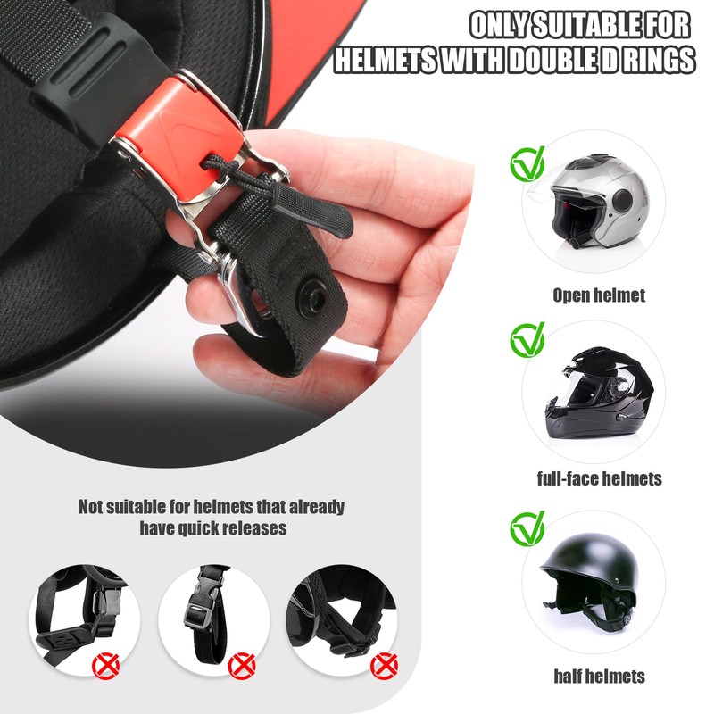 Helmet Quick Release Buckle Kit, Upgraded Motorcycle Helmet Strap Webbing