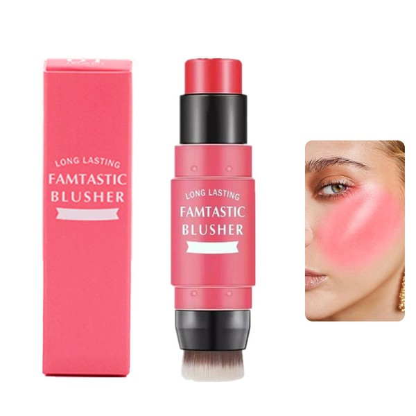 Cream Contour Blush Stick,Long Lasting Waterproof Blush Stick for Cheeks&Lips