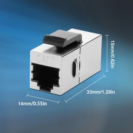 XMSJSIY Cat7 Keystone Jack Coupler RJ45 Female to Female Keystone Jack Shielded Connecter Inline for Wall Plate 8P8C Cat7 Modular Ethernet Coupler Connector for Cat7/Cat6/Cat6A/Cat5e/Cat5-4PCS