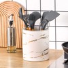 7" Marble Utensil Holder, Large Kitchen Utensil Holder Organizer ,
