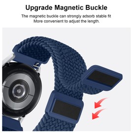Oumida Elastic Nylon Bracelet for Garmin Vivoactive 5 Wristband/Vivoactive 3 Music, Garmin Venu Sq/Venu Sq 2/Venu Sq 2 Music/Venu 2 Plus Bracelets, Braided Watch Strap with Magnetic Buckle