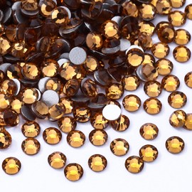 Meibite Topaz Flatback Rhinestones, Glass Rhinestones for Nail Art and Craft, Glue Fix, Loose Crystal Gemstones(Topaz, SS20, 1440pcs, 4.6-4.8mm)