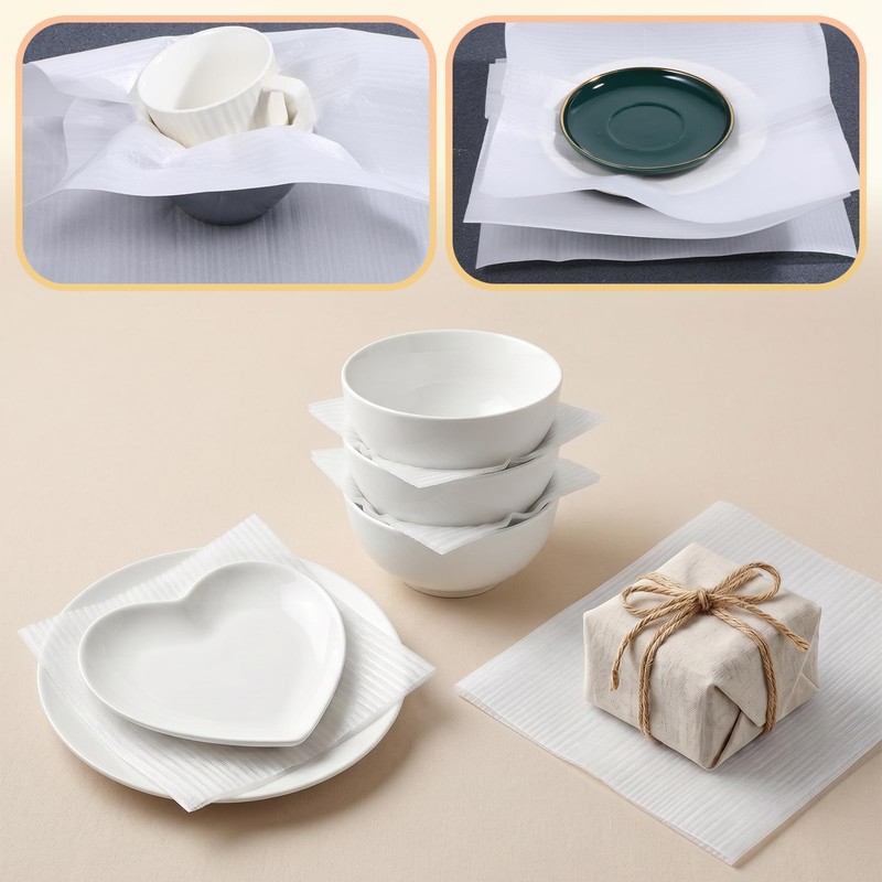 12"x12" Foam Wrap Sheets for Packing, 50 Pack Dish Packing