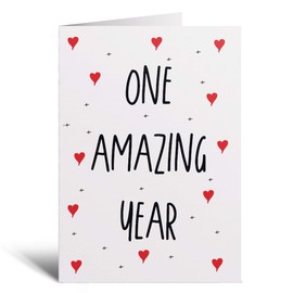 Postcard Prints - 1 Year Anniversary Card For Wife or Husband Anniversary Card for 1st Anniversary Card For Boyfriend or Girlfriend First Wedding Anniversary