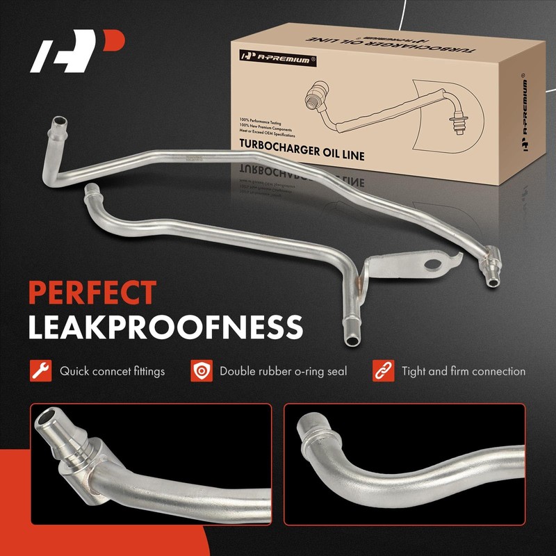 A-Premium Driver Side Turbo Coolant Line Kit Compatible with Ford