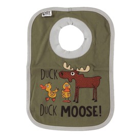 LazyOne Animal-Print Baby Bibs, Cute Baby Shower Gifts, One Size, Green (Duck Duck Moose, ONE SIZE)