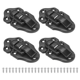 PATIKIL Retro Style Duckbilled Toggle Hasp Latch, 4 Pack Small Metal Vintage Box Toggle with Mounting Screw for Jewelry Cabinet Wooden Ordinary Box Crafts, Black