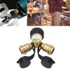 2 Way Propane Gas Splitter Brass POL to Qcc1 Y