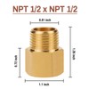 Napredak brass pipe fitting adapter, 1/2 NPT Male to 1/2