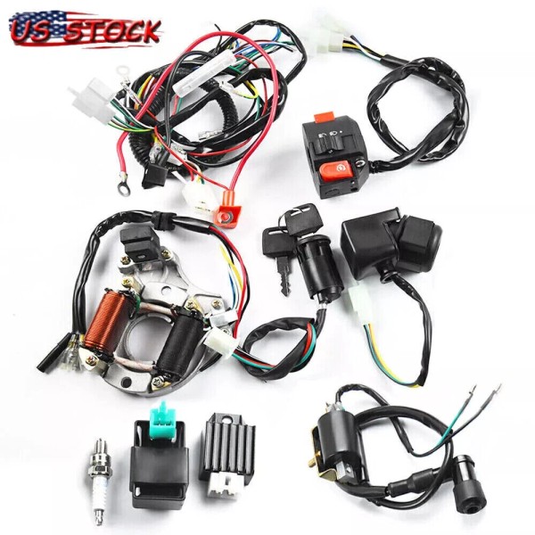 Unbranded For 50cc-110cc ATV Electric Quad CDI Wire Harness Stator