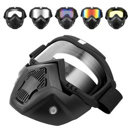 Riding Goggles ATV Dirt Bike Goggles Anti Dust,Motorcycle Goggles with Removable Face Mask,Adjustable Motocross Eyewear