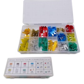 AWGUKA 220 PCS Automotive Blade Fuse Classification Combination Set, Color Coded Amp Marking Fuses, Vehicle Line Protector Replacement Accessories, Universal for Most Cars Trucks (Multicolored)