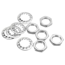 sourcing map Pack of 80 Lamp Tubes Lock Nuts with Washers 1/8IP Thread Hex Fixings for Chandelier Ceiling Lights Repair Assembly DIY Hardware