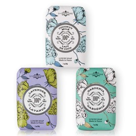 La Chatelaine Luxury Bar Soap | Natural Shea Formula | 7 oz (Lavender, Coconut Milk, Lychee Bilberry, Set of 3)