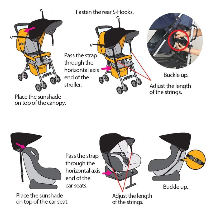 Stroller Sun Shade - Universal Baby Stroller Sun Cover, Sunshade