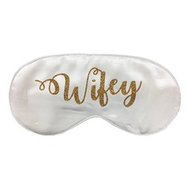 Wifey Silk Bride Sleep Eye Mask - White and Gold