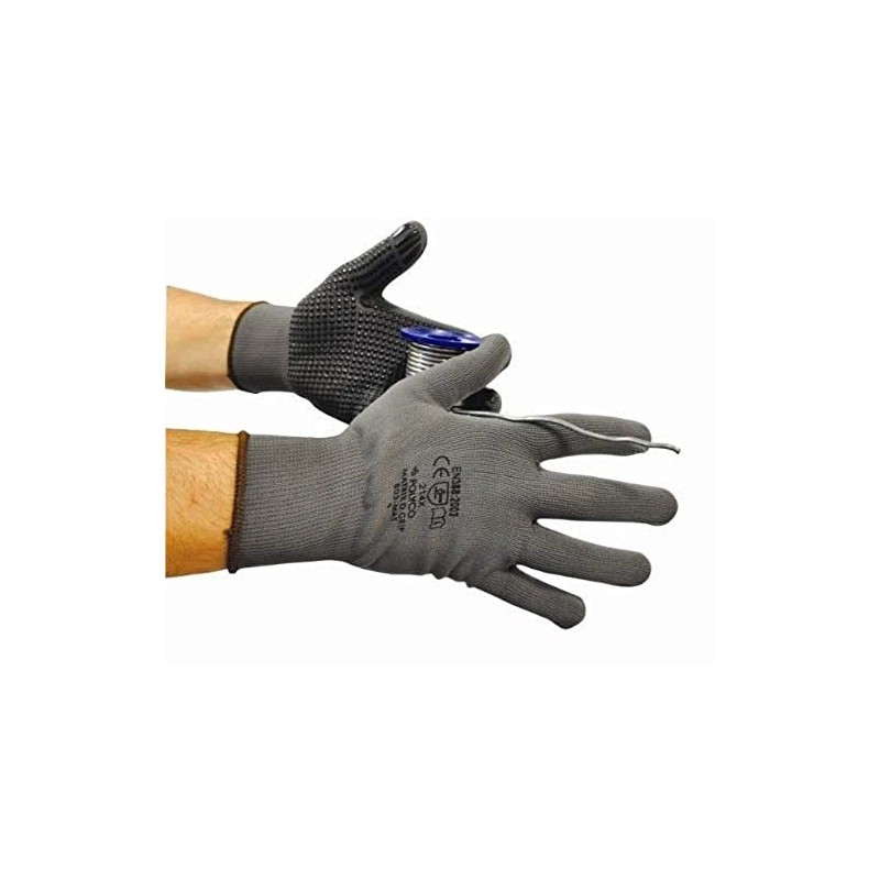 Polyco PROTECTIVE_GLOVE 804-MAT, PVC Dotted Gripper, Size X-Large, Grey