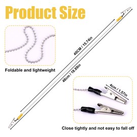 Tinoaly 6pcs Dental Bib Clips with Napkin Chain, 18.89in Metal Bib Holders for Dental Clinics Reusable Neck Chains Lanyard with Alligator Clips for Dentists Kids Adults Face Cover