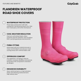 GripGrab Flandrien Waterproof Knitted Road Cycling Shoe Covers High Cut Windproof Insulating Zipperless Aero Overshoes
