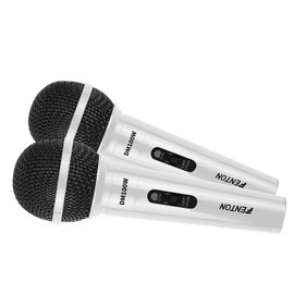 Fenton DM100W - Set of 2 White Microphones for Karaoke and DJs