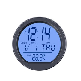 Timloon Car Dashboard Clock with Automatic Backlight at Night, Fahrenheit Temperature, 12/24 Hour Format Time, Calendar for Car Truck Office Home and Outdoor Camping (Includes Battery)