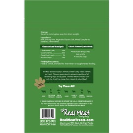 Real Meat Air-Dried Jerky Treats, Free-Range, All-Natural (Beef, 12oz)