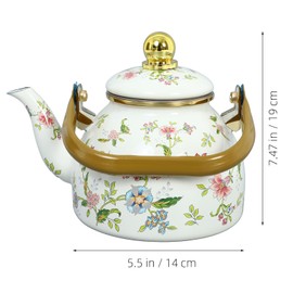 Luxshiny Enamel Tea Kettle, 1L Retro Gas Teapot Water Heating Teapot Coffee Pot Water Boiling Kettle with Strainer for Stovetop Home Kitchen Housewarming B