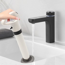 Toilet Plunger with Handle Manual Drain Clog Remover Kit for Bathroom High Pressure Toilet Auger Plungers for Home Bathroom Clogged Toilet Kitchen Shower Sink Bathtub, White