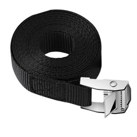 Lashing Straps 5 m, Lashing Strap 25 mm Wide Lashing Straps Long Tie Down Strap with Clamping Lock, Adjustable Lashing Straps for Motorcycle Luggage Packages Camping (Black)