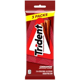 Trident Cinnamon Sugar Free Gum Pack of 3 14 Count Each 42 Total Pieces