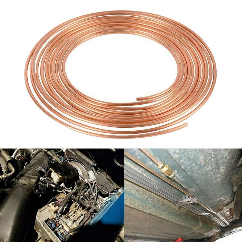 Brake Pipe Copper Nickel Tubing 25Ft 1/4" Car Replacement Brake
