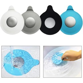 Tapón de drenaje de bañera de silicona reciclable, tapón de drenaje de bañera de uso universal para fregaderos, baño, cocina, lavandería, desagües de suelo (negro)