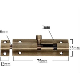 Boxonly Door Bolt 3 Inch Antique Pure Copper Bolts Barrel Slide Lock with Screws for Bathroom Toilet Gate and Shed Doors,Bronze Color