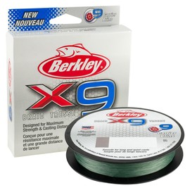 Berkley X9 Lo-Vis Green Braided Fishing Line, 330yd, 50lb, Low-Vis Green