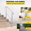 VEVOR Handrail for Outdoor Steps, 2-3 Steps Outdoor Handrail, Adjustable