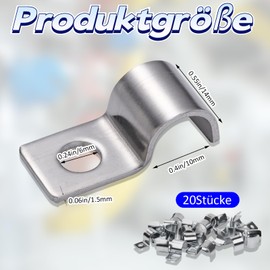 20 pieces stainless steel cable clamps for screwing, metal cable clamps, cable fixing cable clips, stainless steel attachment