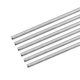 MECCANIXITY Fully Threaded Rod M5 x 500mm 0.8mm Thread Pitch 304 Stainless Steel Right Hand Threaded Rods Bar Studs 6 Pack