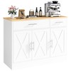 Vongrasig Buffet Cabinet with Storage, 43” Farmhouse Coffee Bar Cabinet