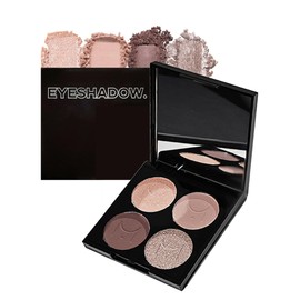 Quad Eyeshadow Makeup Palette,Champagne Rose Pink Dark Brown Bronze Gold Naked Eyeshadow Pallet Matte to Shimmer,High Pigmented Waterproof Long Lasting Creamy Eye Shadow Powder Built-In Mirror,0.31 Oz