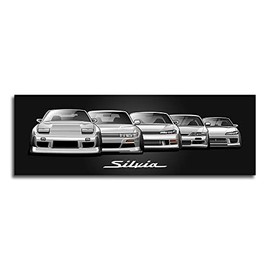 240sx Zenki Kouki Slivia S12 S13 S14 S15 Evolution Car Automobile Art Poster Paper 12x36 inch
