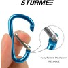 STURME 2" Aluminum D Ring Carabiners Clip D Shape Spring