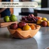 Wooden Bowl for Kitchen Counter, Decorative Fruit Bowl, Teak Wood